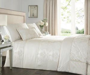 Katherine Ivory Throw - Bedspread Woven Jacquard Rope Dots Damask Cream