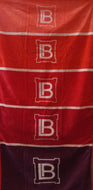 Beach Towel Band Stripes Red Burgundy Wine