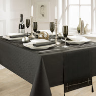 Linen Look Black - Slubbed Table Cloth Range