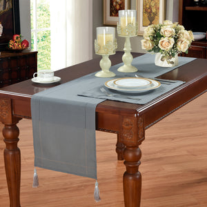 Linen Look Grey - Slubbed Table Cloth Range