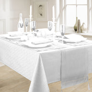 Linen Look White - Slubbed Table Cloth Range
