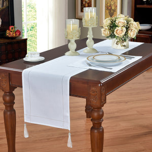 Linen Look White - Slubbed Table Cloth Range