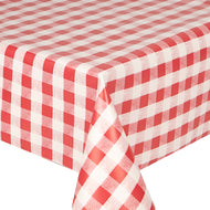 PVC Picnic Red - Wipe Clean Table Cloth Gingham Check
