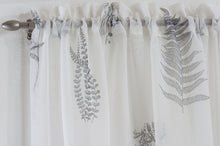 Load image into Gallery viewer, Bracken Grey White - Voile Panel Slot Top Leaves
