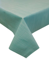 PVC Faux Linen Look Aqua - Wipe Clean Table Cloth Slubbed Blue Green Turquoise