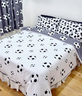 Football Grey White - Duvet Cover Set Sports Ball Net