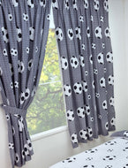 Football Grey - Curtain Pair Sports Ball Net