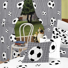 Load image into Gallery viewer, Football Grey - Curtain Pair Sports Ball Net
