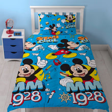 Load image into Gallery viewer, Mickey Cool - Single Bed Duvet Cover Set, Retro Blue Yellow
