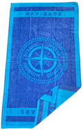 Beach Towel Navigate Nautical Blue Compass