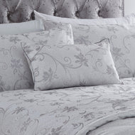 Ravina Silver - Filled Boudoir Jacquard Flower Vine Scroll Grey