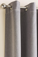 Load image into Gallery viewer, Sateen Grey - Eyelet Woven Blackout Curtains
