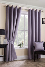 Load image into Gallery viewer, Sateen Mauve - Eyelet Woven Blackout Curtains Lilac
