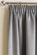 Sateen Grey - Pencil Pleat Woven Blackout Curtains