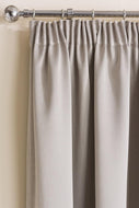 Sateen Natural - Pencil Pleat Woven Blackout Curtains Beige