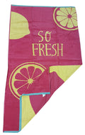 Beach Towel So Fresh Lemons Pink Yellow