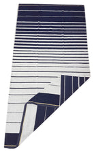 Load image into Gallery viewer, Beach Towel Stripes Blue White Gold

