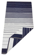 Beach Towel Stripes Blue White Gold