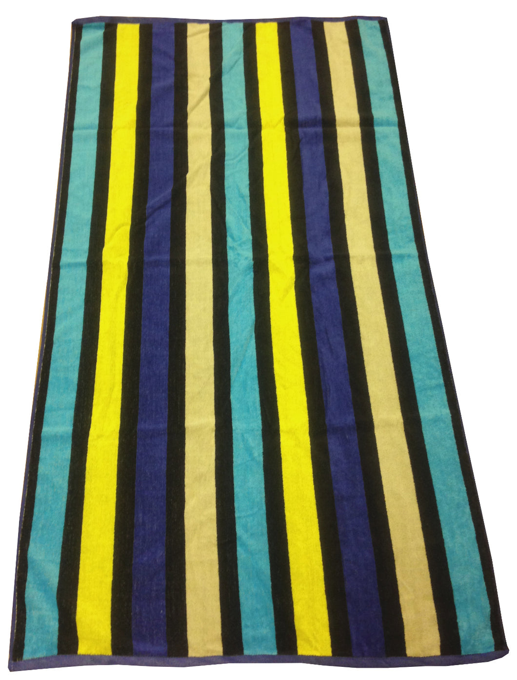 Beach Towel Stripes Blue Green Yellow Black