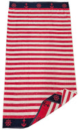 Beach Towel Nautical Red Stripes