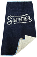 Beach Towel Summer Navy Blue Nautical Rope