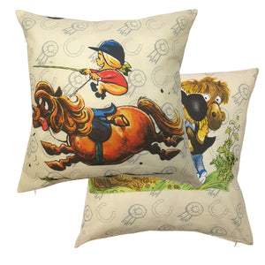 Thelwell 'Antics' - Cushion Covers Cartoon Pony Horse