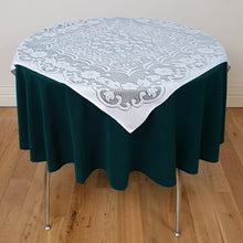 Load image into Gallery viewer, 69&quot; Round Velvet Green &amp; White Lace - Table Cloth Range
