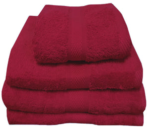 500 GSM Burgundy - 100% Cotton Towels Bubble Border Wine Red