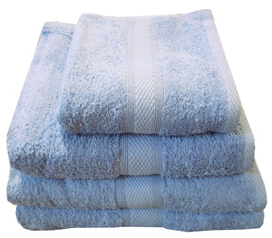 500 GSM Pale Blue - 100% Cotton Towels Bubble Border Cobalt Powder