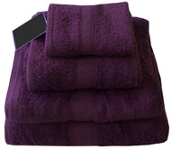 500 GSM Aubergine - 100% Cotton Towels Bubble Border