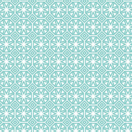 PVC Geo Star Duck Egg - Wipe Clean Table Cloth Geometric Tile Blue