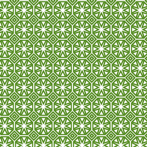 PVC Geo Star Green - Wipe Clean Table Cloth Geometric Tile Print