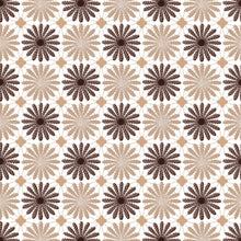 Load image into Gallery viewer, PVC Shasta Daisy Natural - Wipe Clean Table Cloth Lace Flower Print Brown Beige Mink
