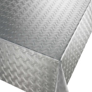 PVC Pulse Silver - Wipe Clean Table Cloth Metallic Effect Textured Waves