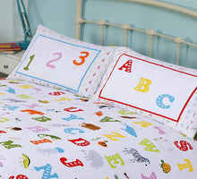 Load image into Gallery viewer, ABC 123 - Duvet Cover Set Alphabet Numbers Animals
