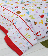 Load image into Gallery viewer, ABC 123 - Duvet Cover Set Alphabet Numbers Animals
