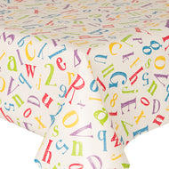 PVC Alphanumeric - Wipe Clean Table Cloth Letters Numbers