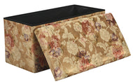 Anastasia Gold - Storage Ottoman Jacquard Floral