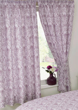 Load image into Gallery viewer, Annette Plum - 66x72&quot; Curtains Floral Damask Purple
