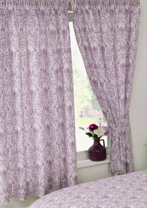 Annette Plum - 66x72" Curtains Floral Damask Purple