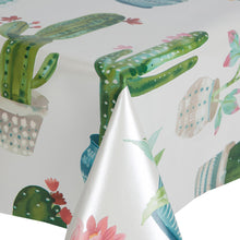 Load image into Gallery viewer, PVC Cactus - Wipe Clean Table Cloth Desert Green Pink Silver
