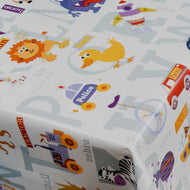 PVC Child's Play - Wipe Clean Table Cloth Alphabet Animal Silver Multi