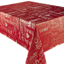 Load image into Gallery viewer, Xmas Words Red Gold - Christmas Table Cloth Range Metallic Text
