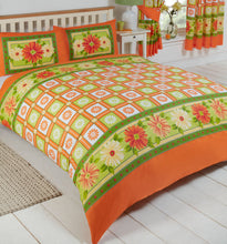 Load image into Gallery viewer, Daisy Check Citrus - Duvet Cover Set Flower Check Yellow Green Orange
