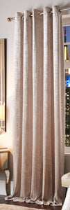 Esquire Ivory - Eyelet Curtain Pair Shimmer Velvet