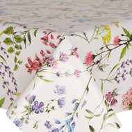 PVC Fab Flowers - Wipe Clean Table Cloth Wild Floral Multi Pink Yellow Green Purple