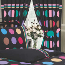 Load image into Gallery viewer, Be Bop Pastelle - 66x72&quot; Curtains Pastel Spots Stripes Black
