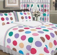Be Bop White - Duvet Cover Set Pastel Spots Stripes