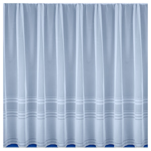 Hudson White - Pre-Cut Net Curtain Panel Traditional Stripe Band Voile
