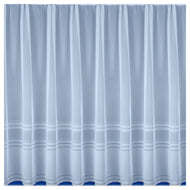 Hudson White - Pre-Cut Net Curtain Panel Traditional Stripe Band Voile
